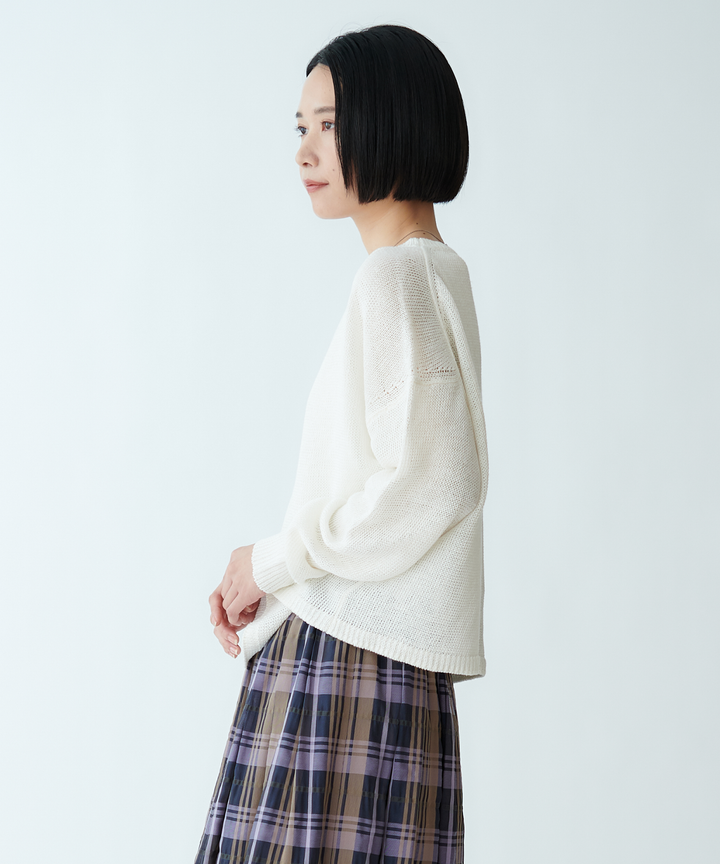 リネンプルオーバーニット