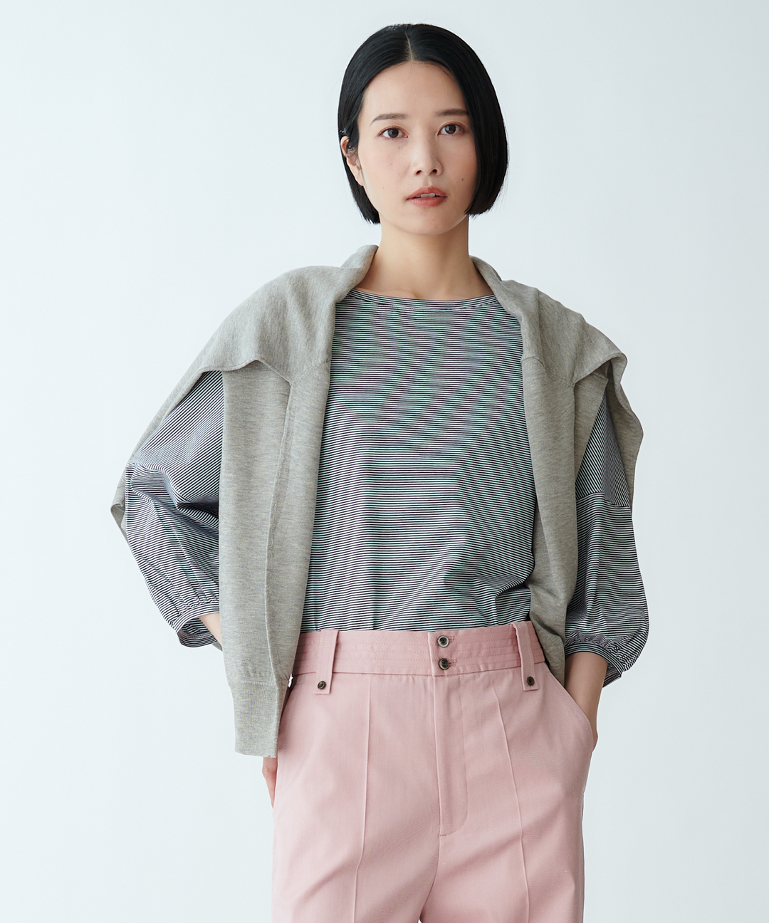 シャツテールニット