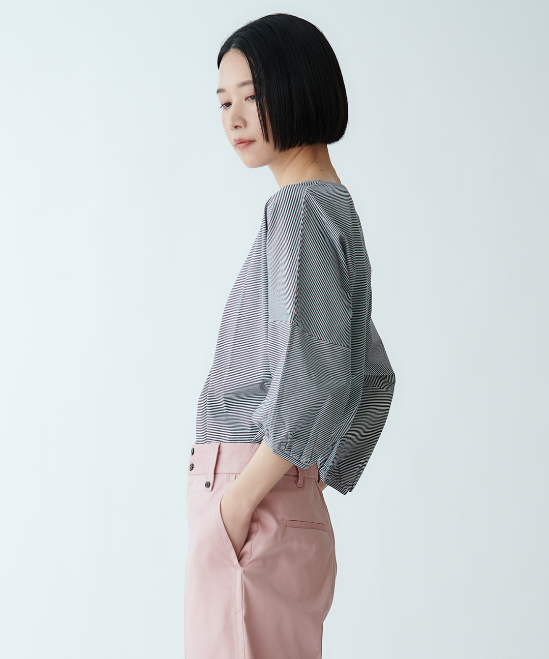 ボートネックドルマンスリーブプルオーバー