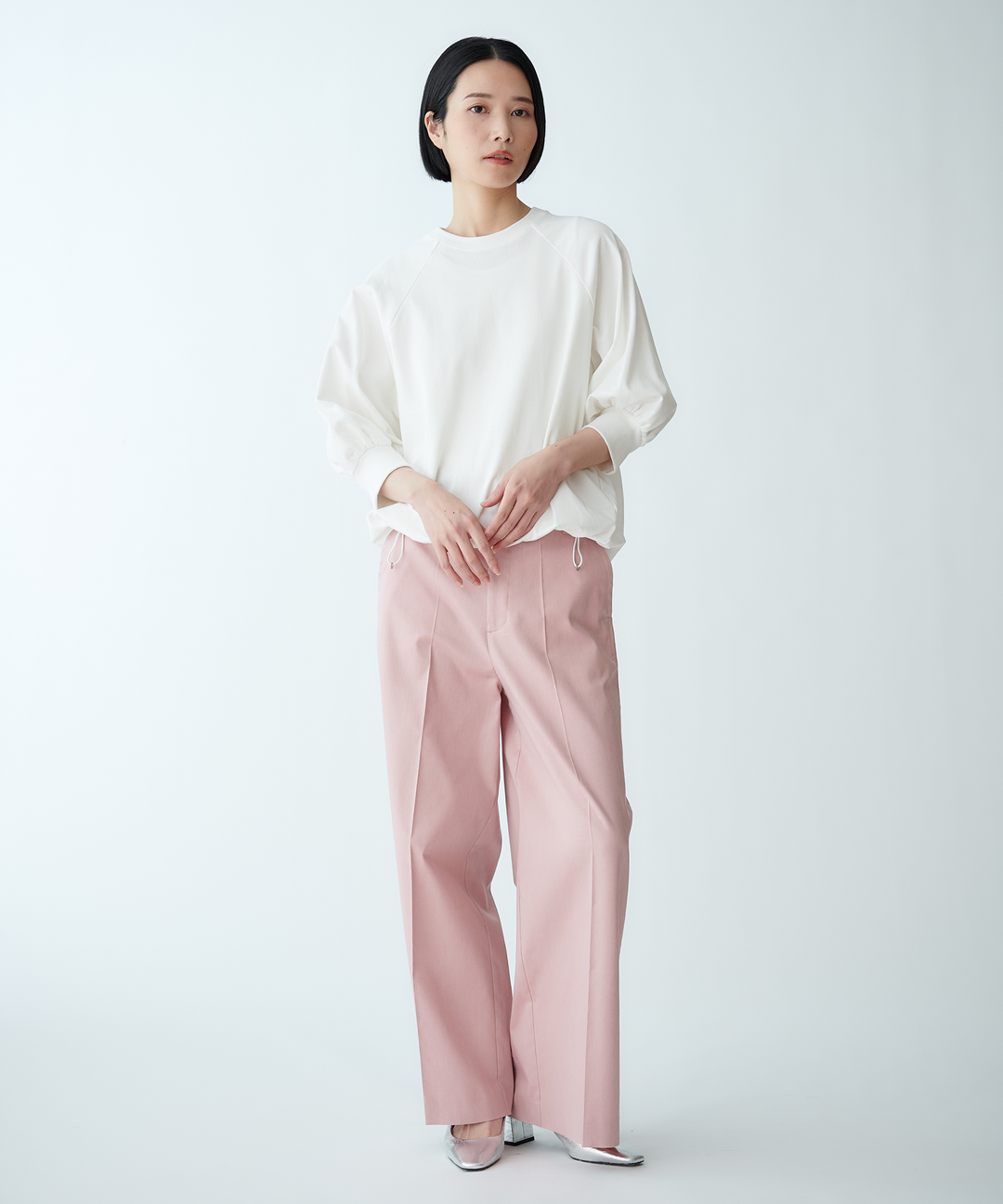 センタープレスワイドパンツ