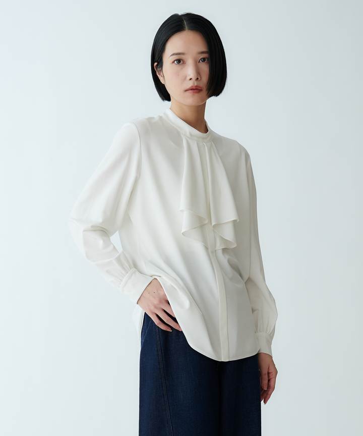 ペプラムフリルカットソー