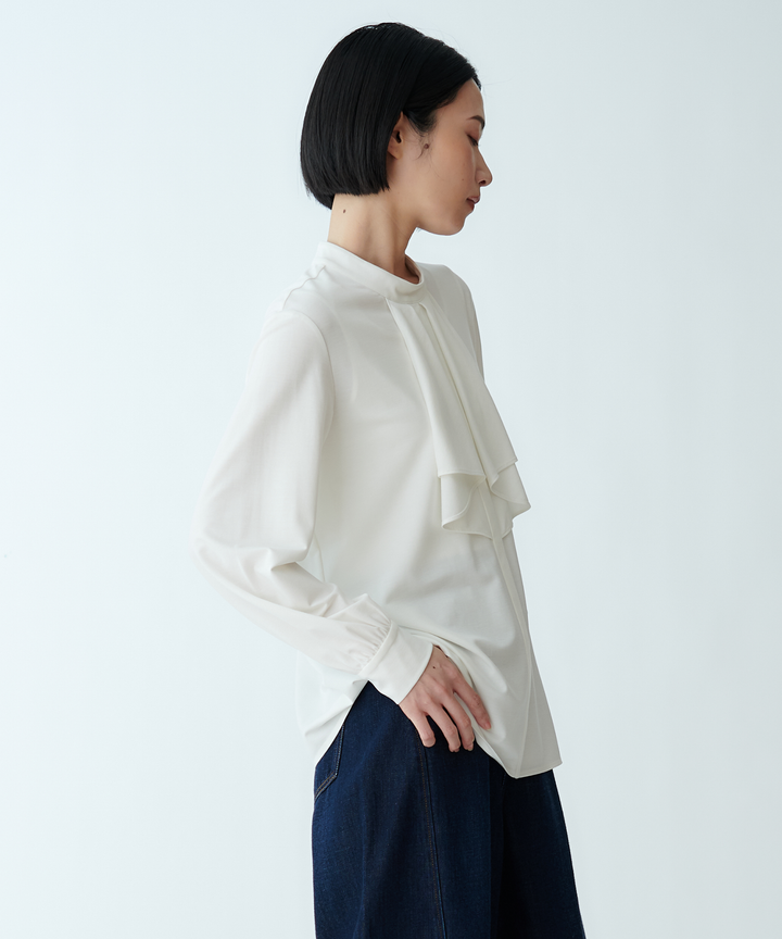 ペプラムフリルカットソー