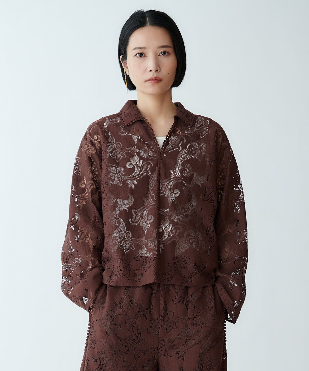 レースシャツブラウス