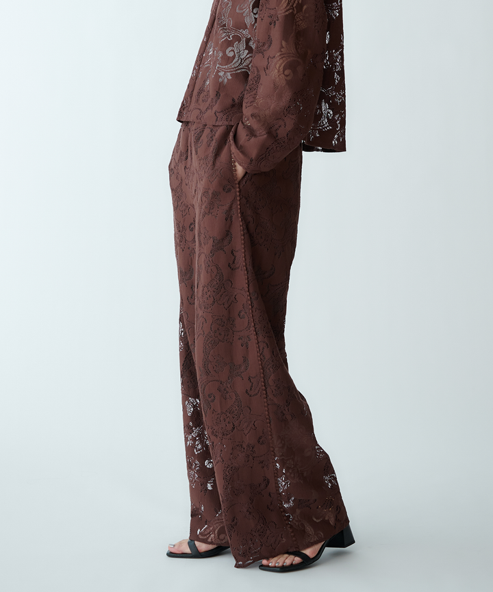 セミワイドシルエットレースパンツ