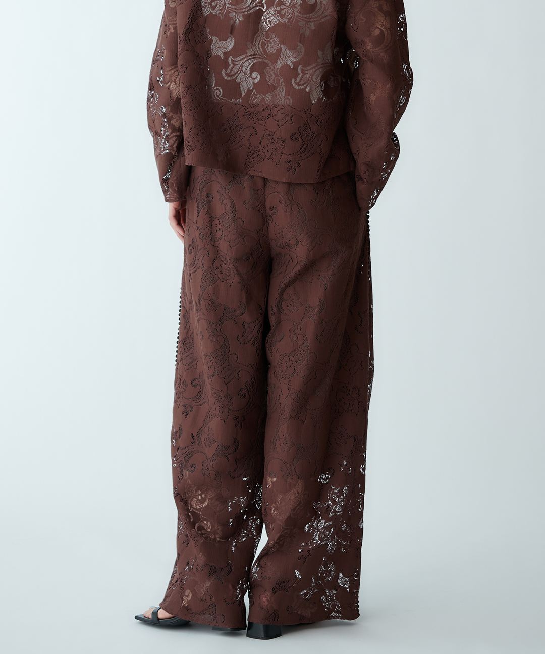 セミワイドシルエットレースパンツ