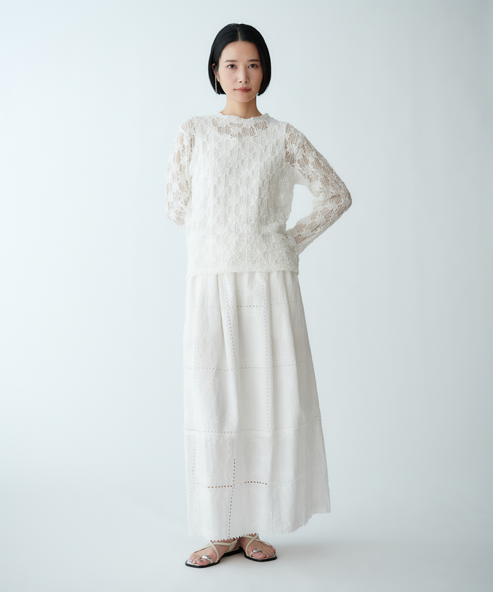 レースカットソー