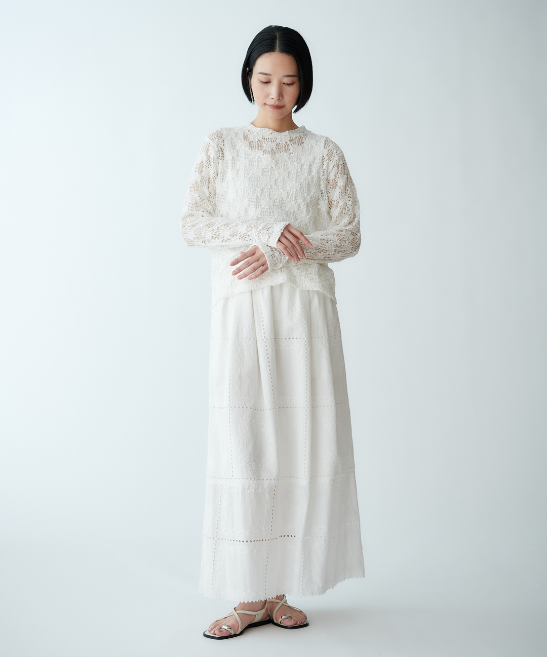 レースカットソー