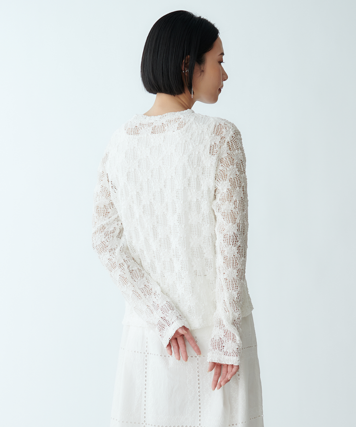 レースカットソー