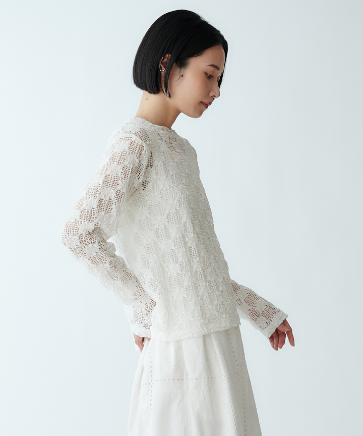 レースカットソー