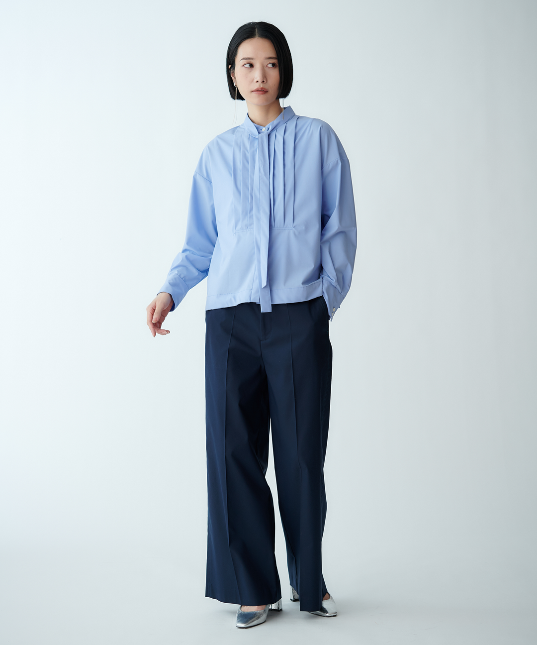 センタープレスワイドパンツ