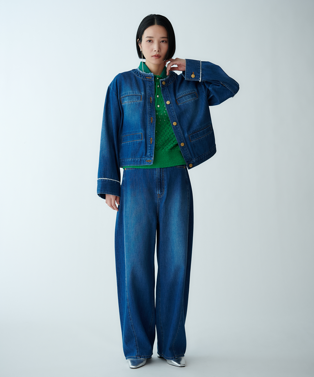 Denim blouson