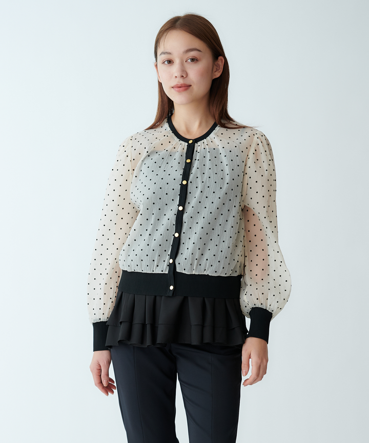 ドットシアーカーディガン