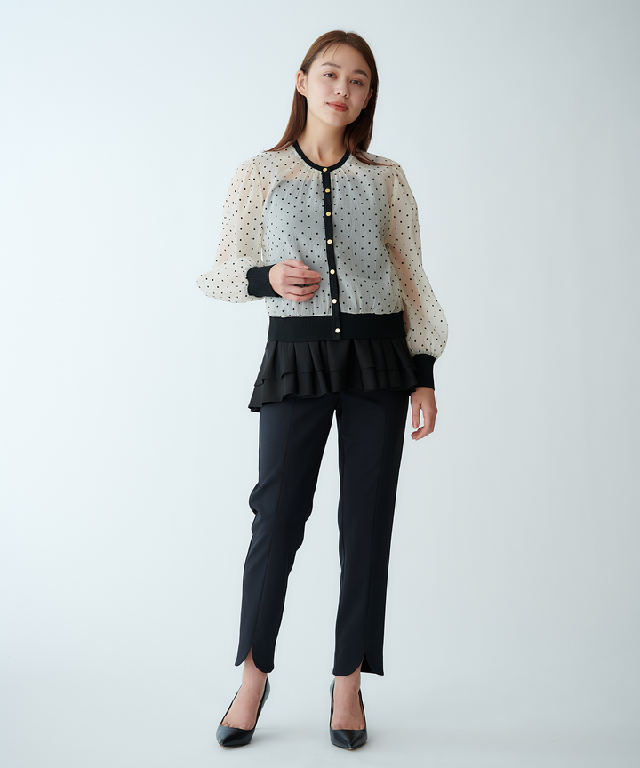 ドットシアーカーディガン