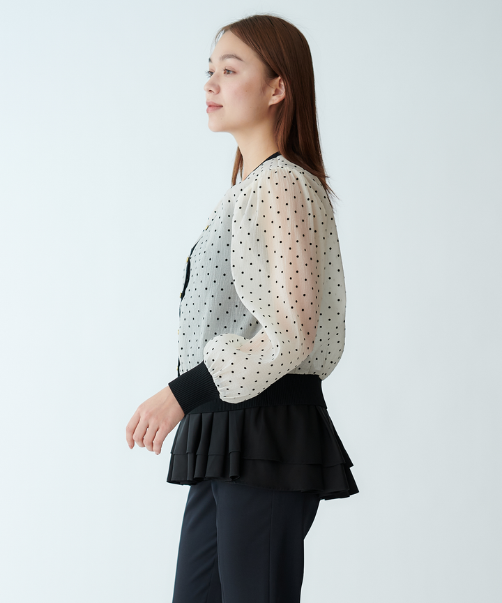 ドットシアーカーディガン