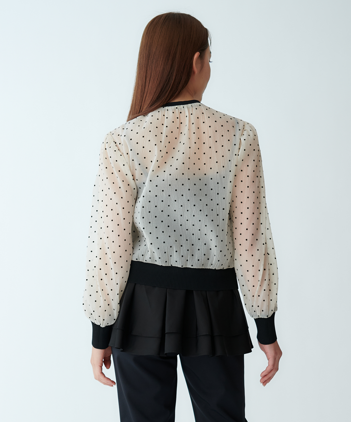 ドットシアーカーディガン