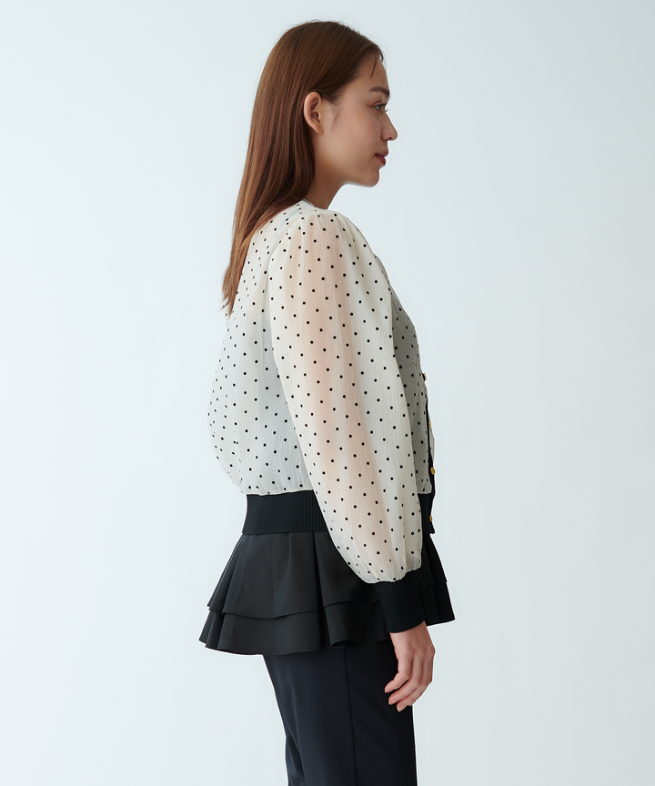 ドットシアーカーディガン