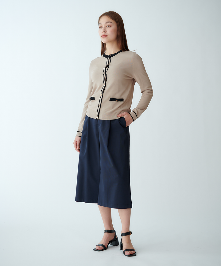 配色ラインニットカーディガン