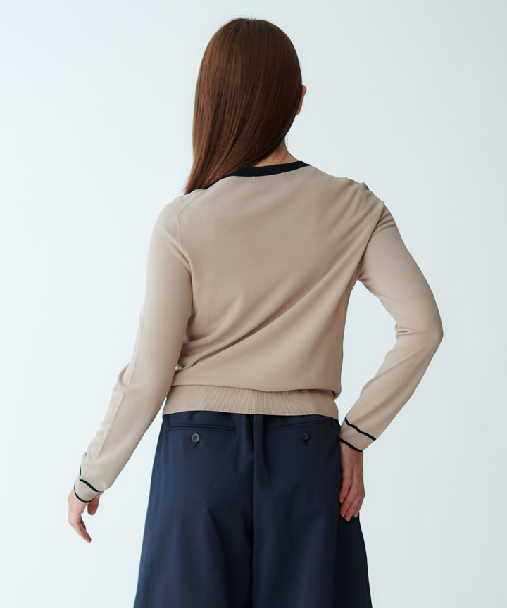 配色ラインニットカーディガン