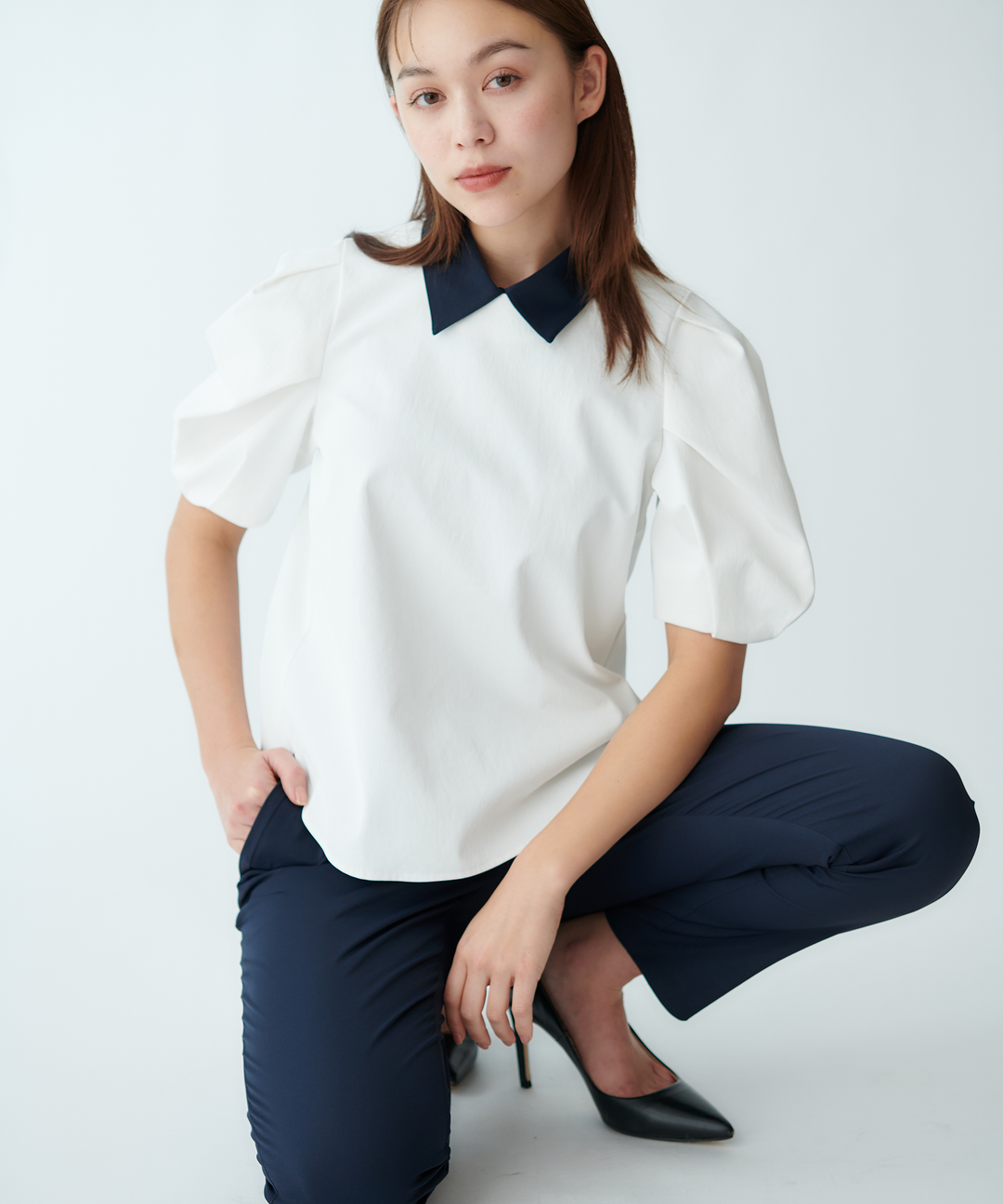 モデル H：167cm / 38 / オフホワイト