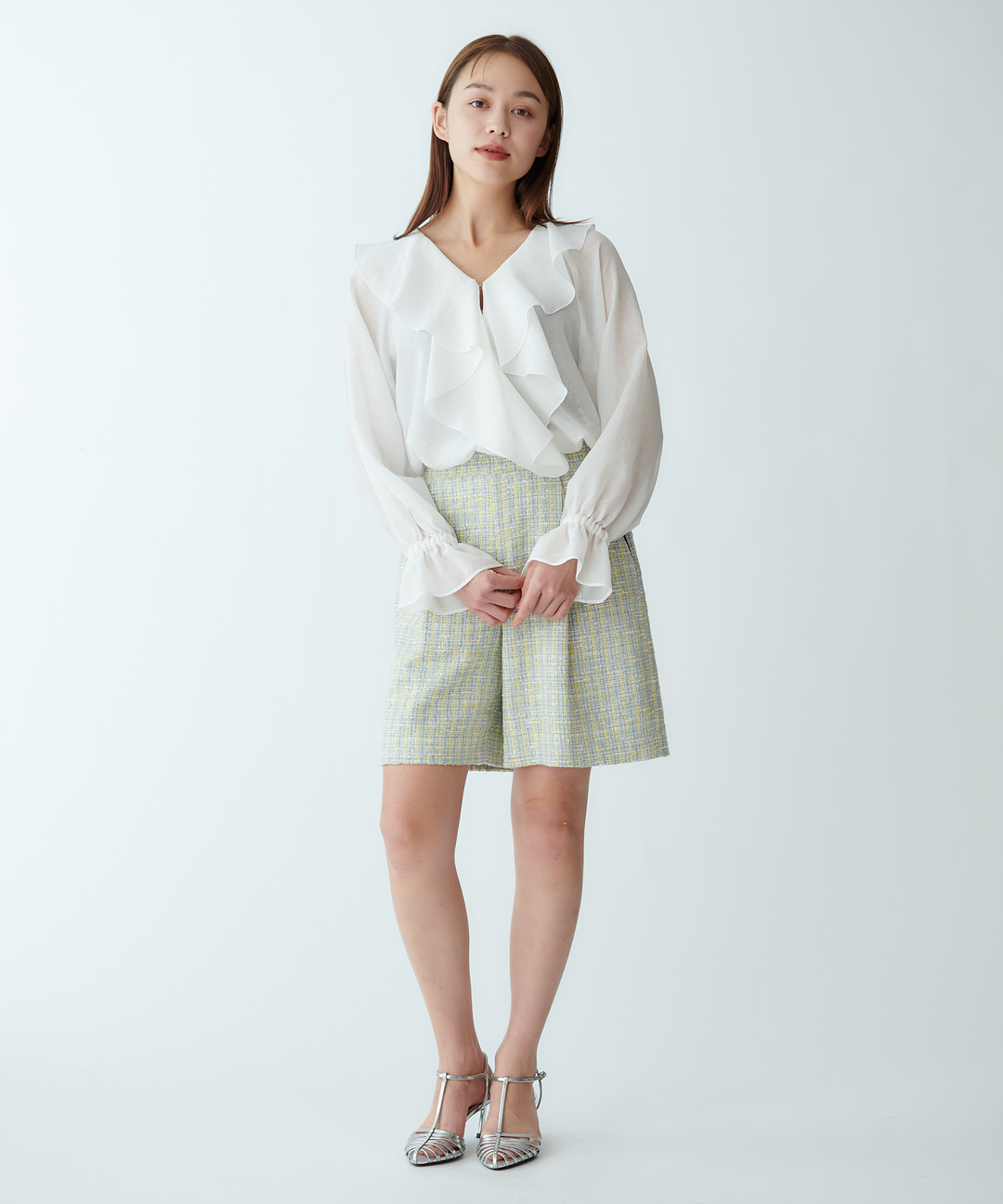 ビッグカラーフリルブラウス