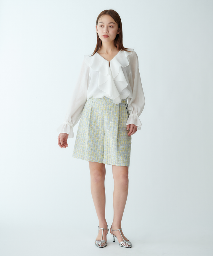 ビッグカラーフリルブラウス