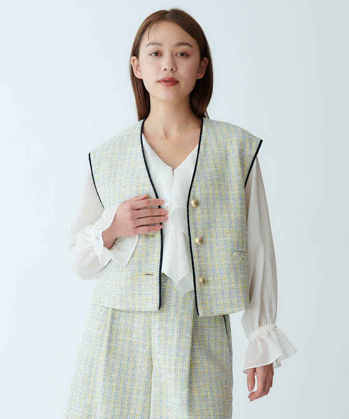 ファンシーツイードベスト