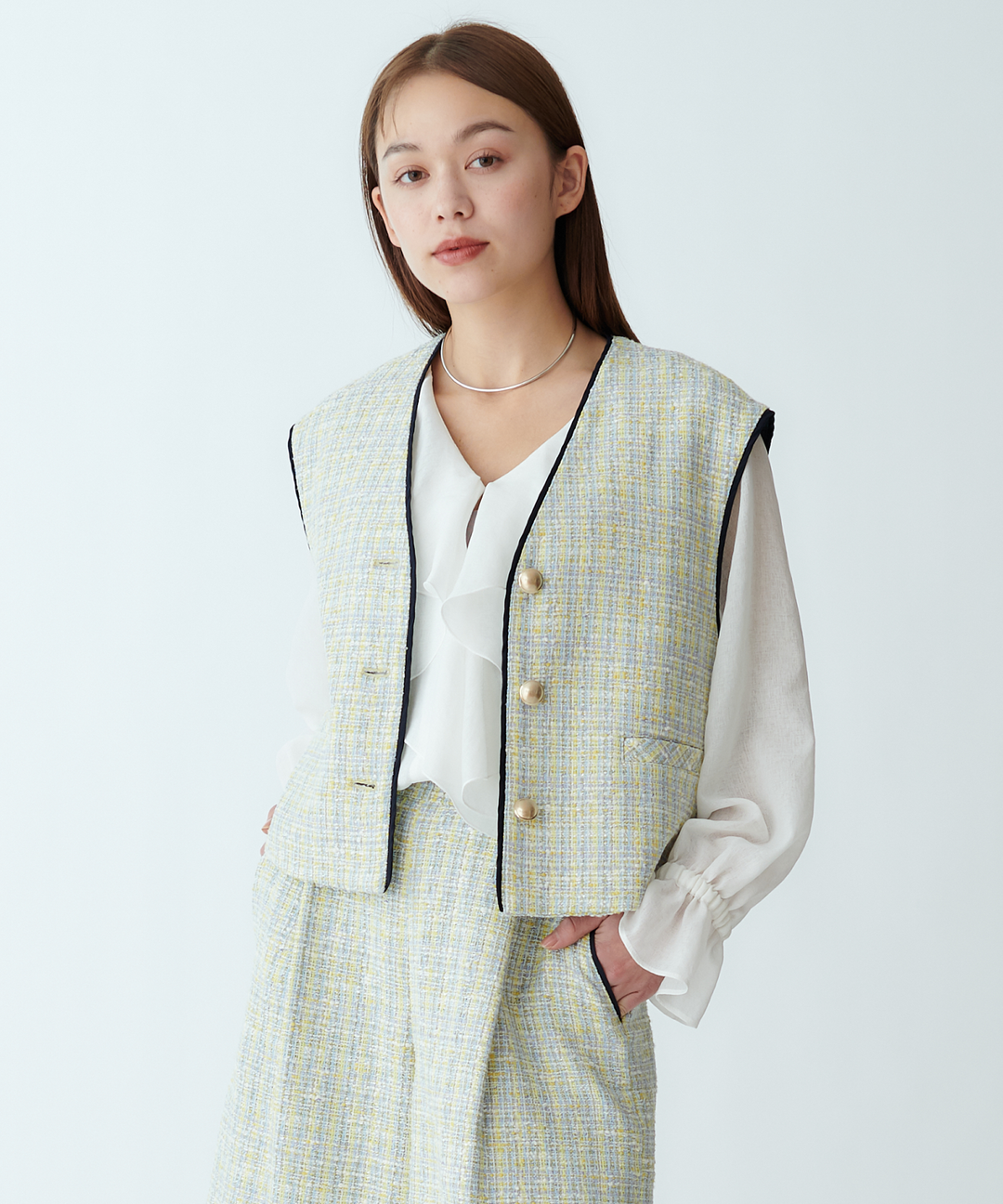 ファンシーツイードベスト