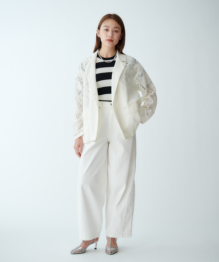 カーブシルエットデニムパンツ