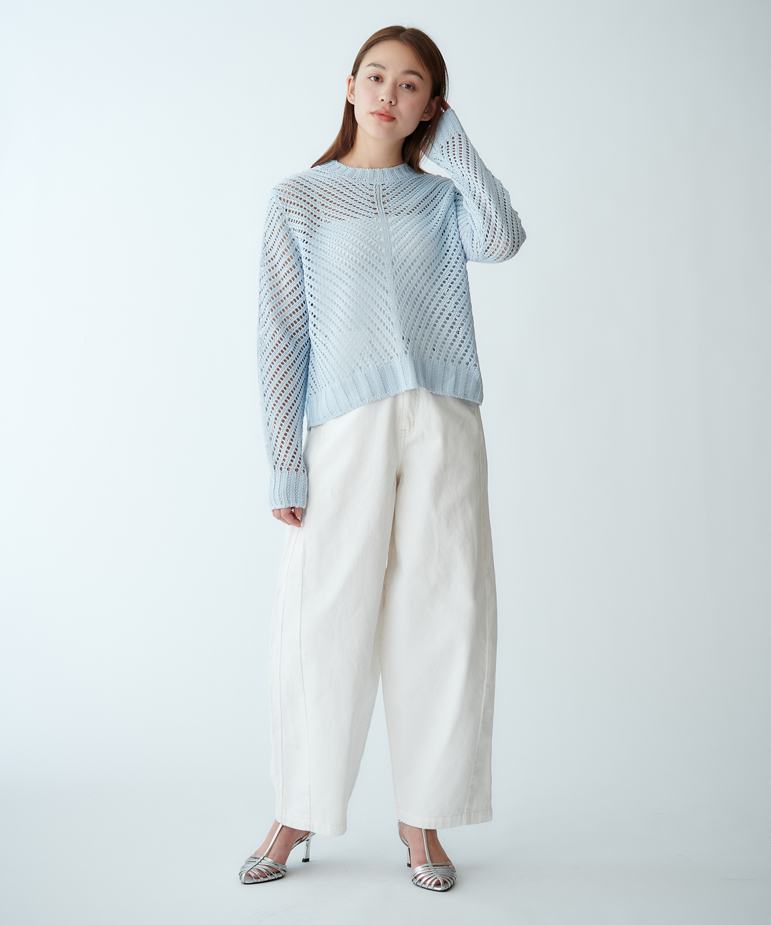 カーブシルエットデニムパンツ