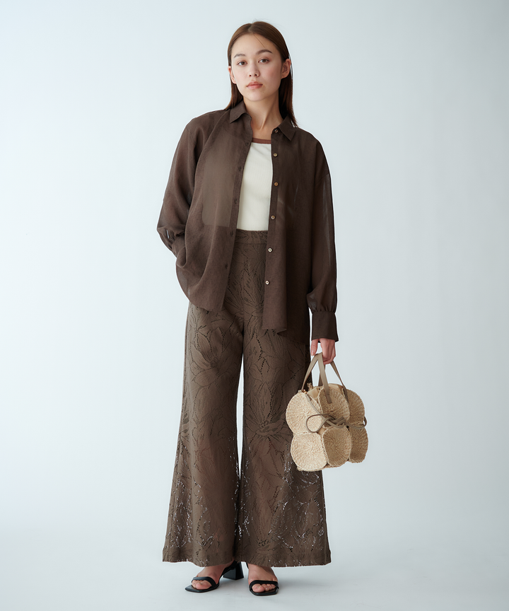 カーテンレースブーツカットパンツ