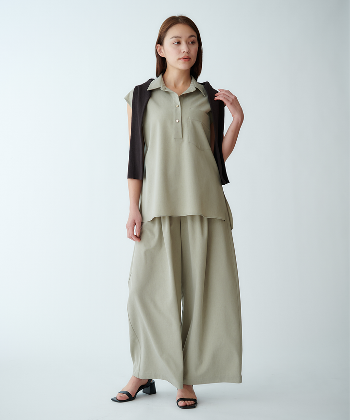 タックワイドシルエットパンツ