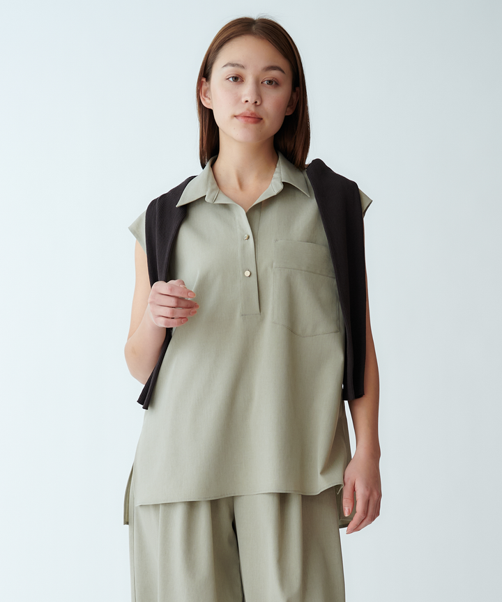 ノースリーブシャツブラウス