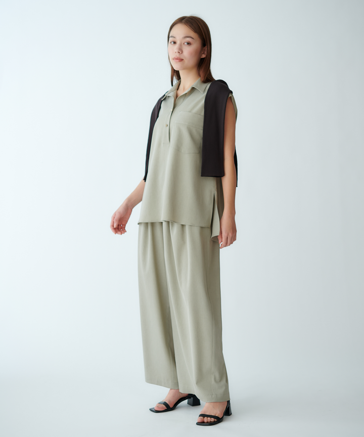 タックワイドシルエットパンツ