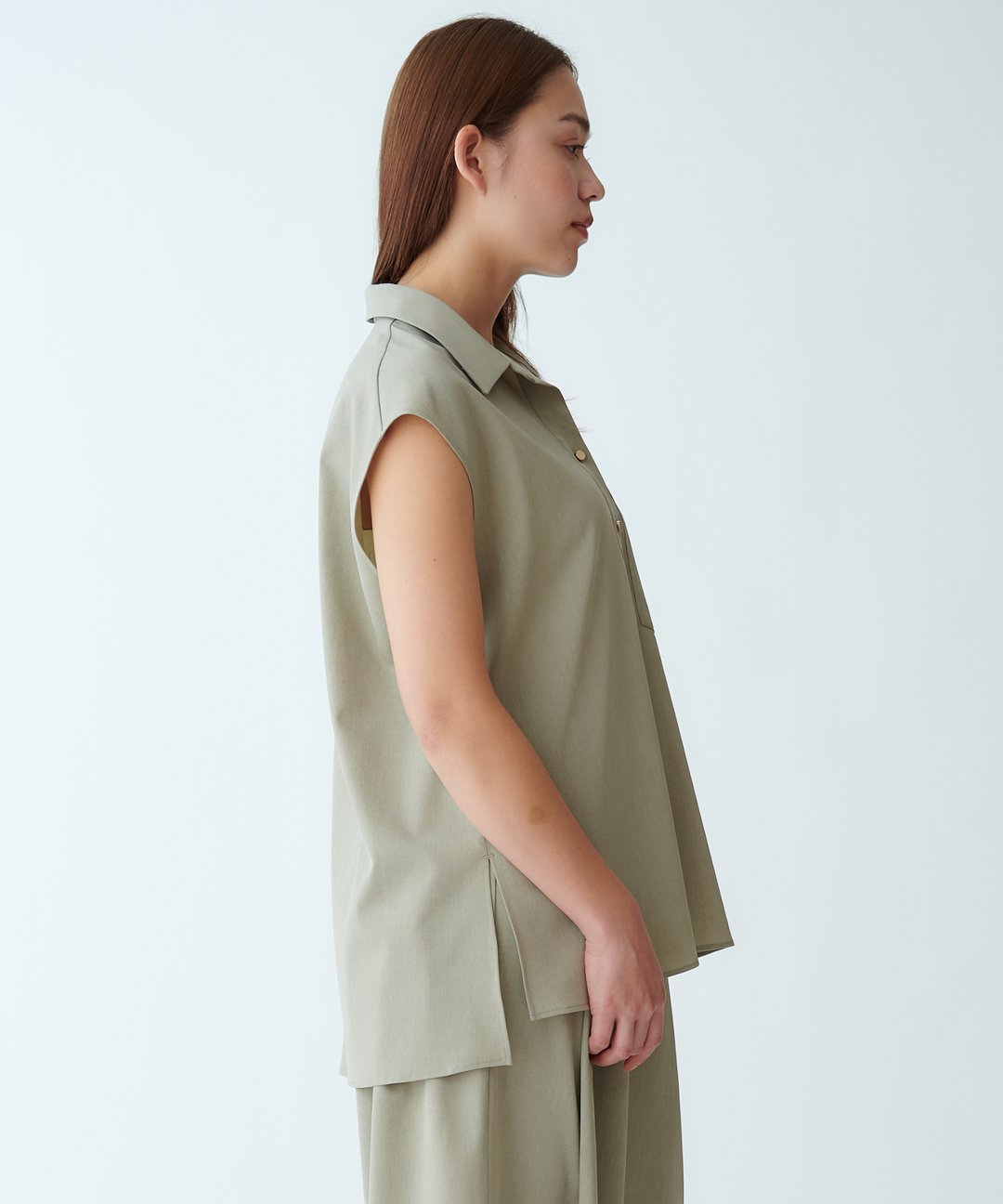 ノースリーブシャツブラウス