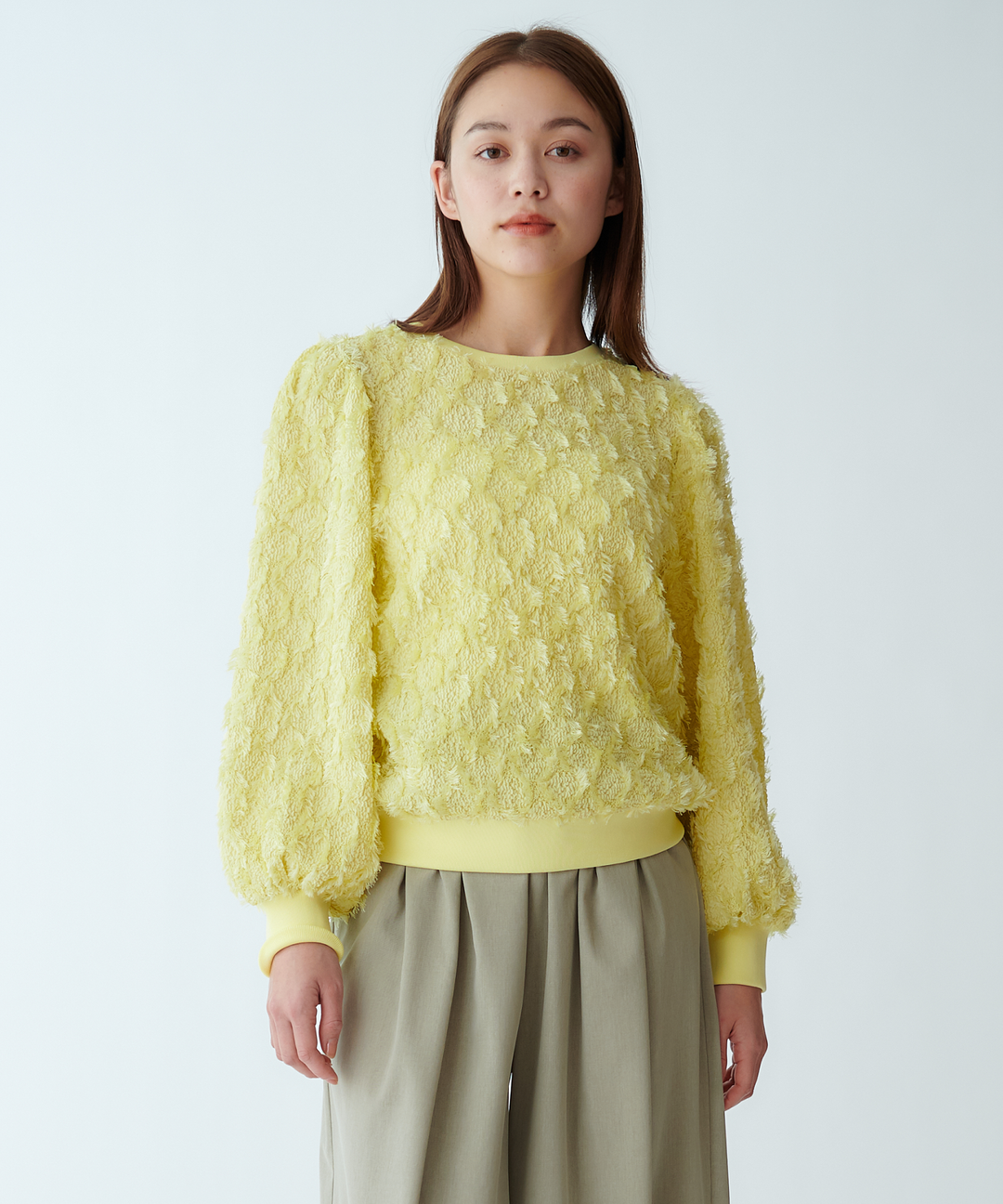 フリンジカットジャカードトップス