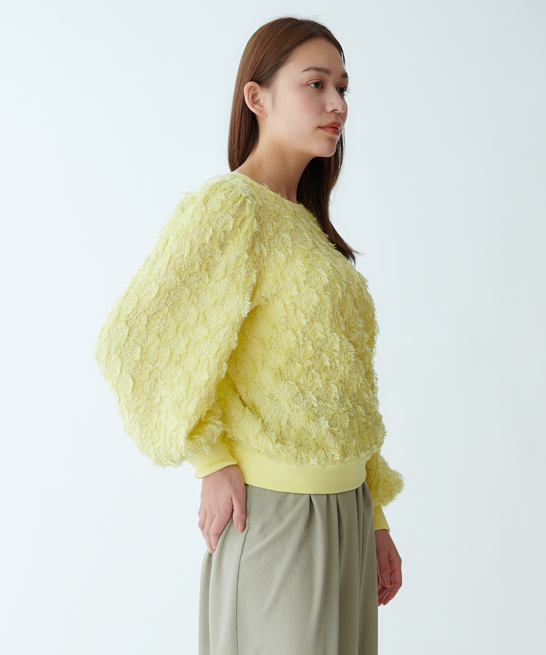 フリンジカットジャカードトップス