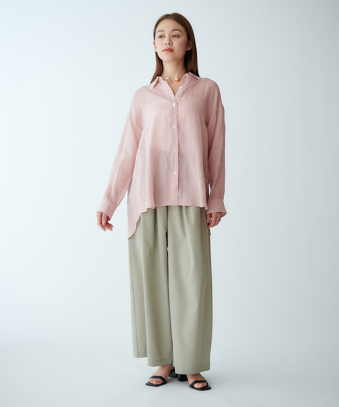 タックワイドシルエットパンツ