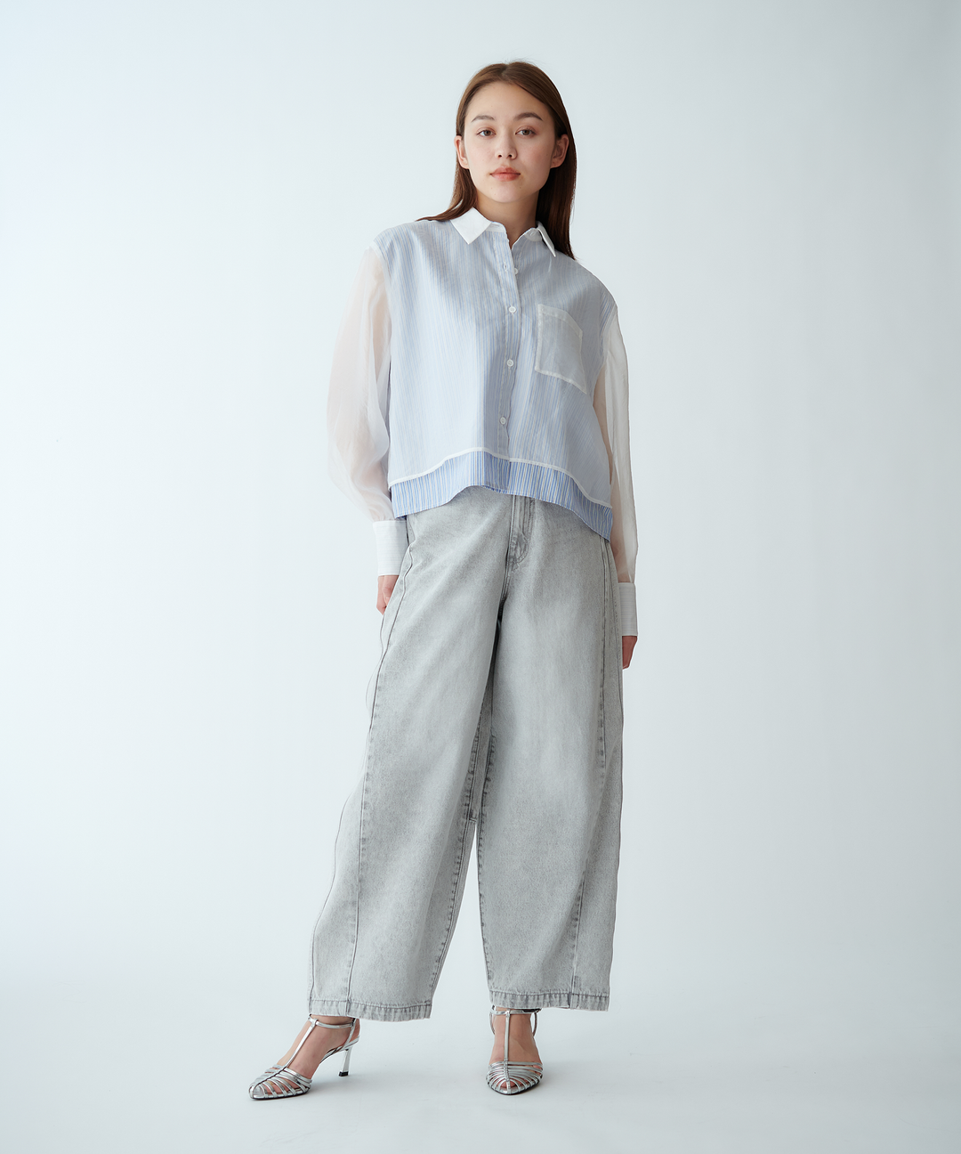 カーブシルエットデニムパンツ