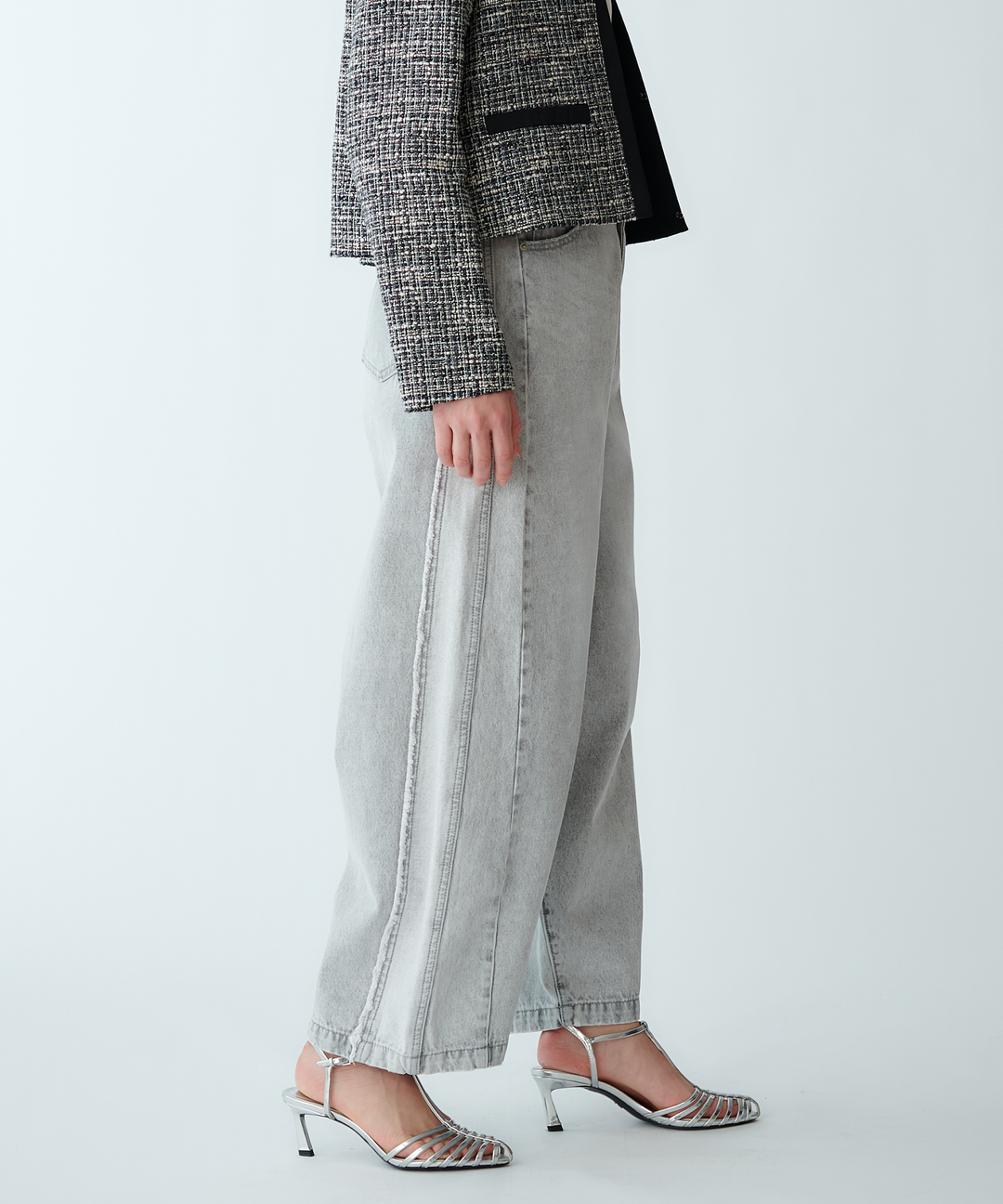 カーブシルエットデニムパンツ