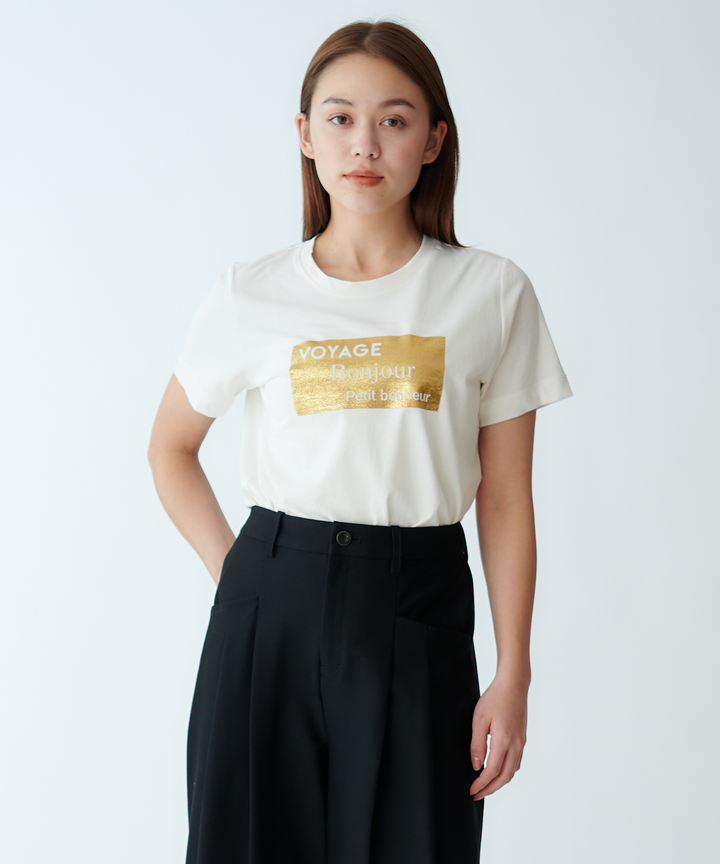 箔プリントロゴTシャツ