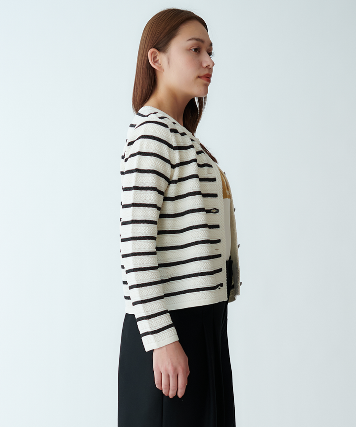 柄編みボーダーニット