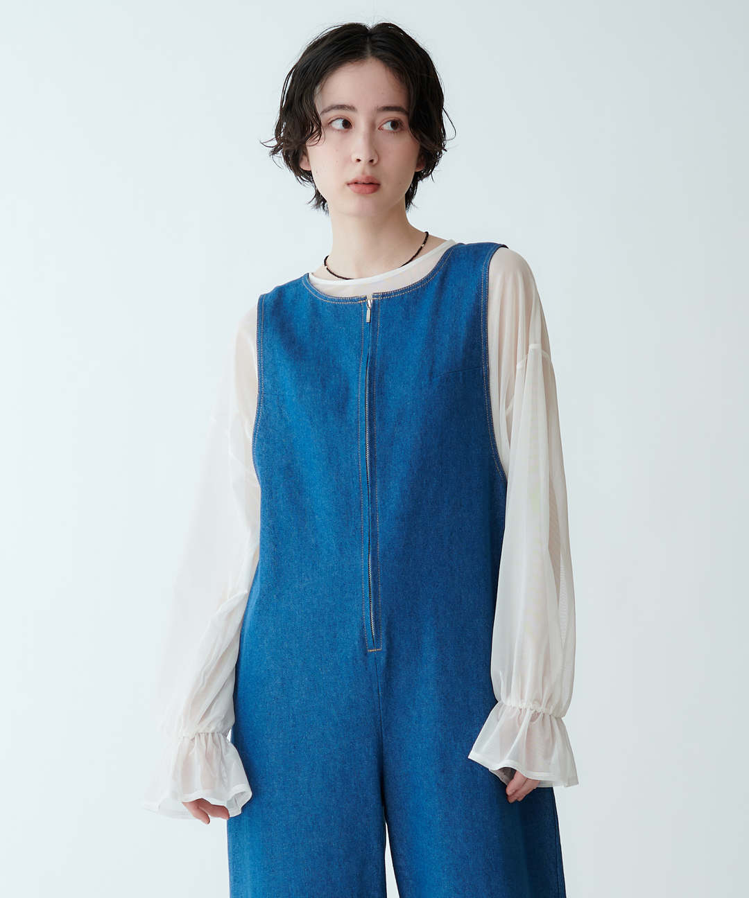 ギャザースリーブブラウス