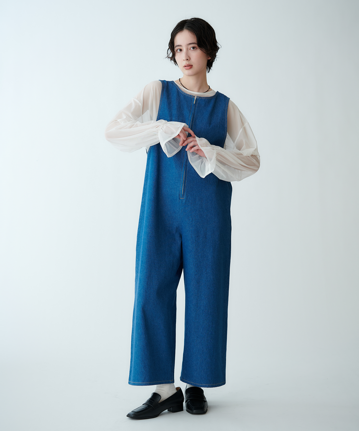 ノースリーブデニムサロペット