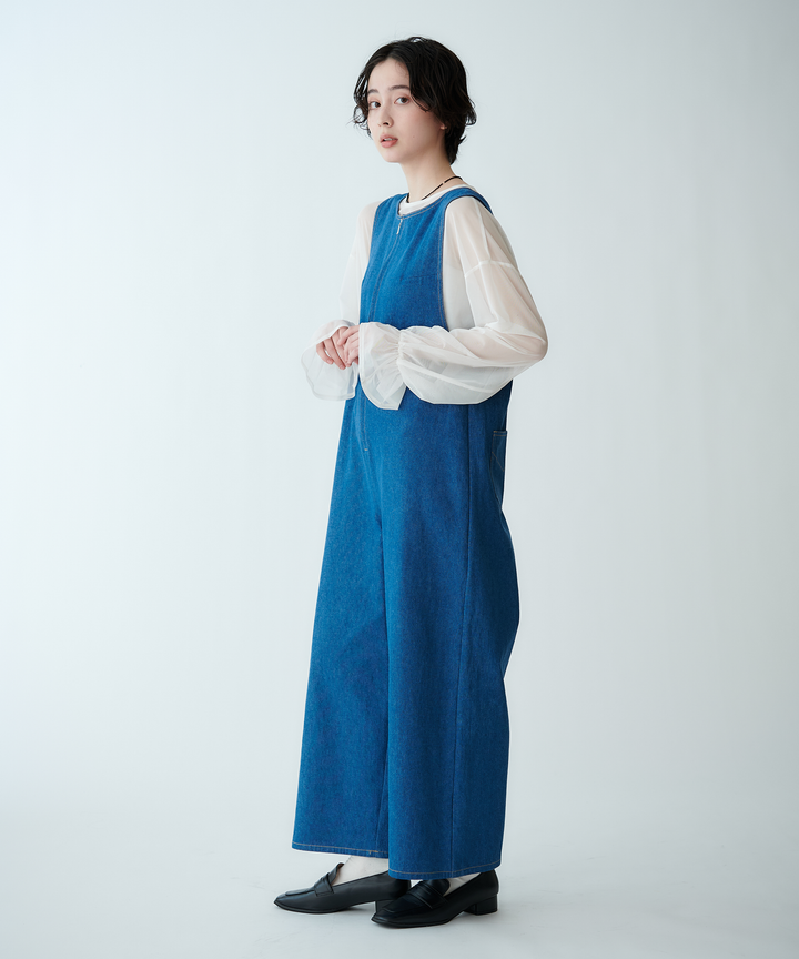 ノースリーブデニムサロペット