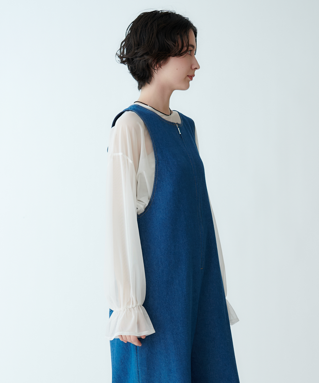 ギャザースリーブブラウス