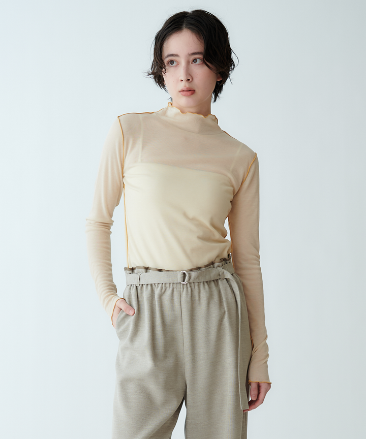 シアーハイネックカットソー