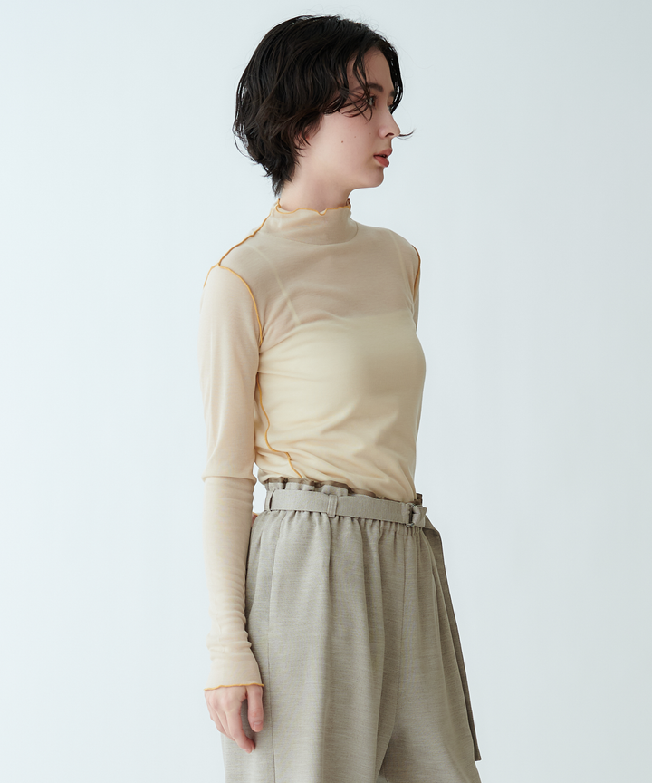 シアーハイネックカットソー