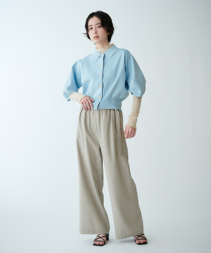 衿付きニットカーディガン