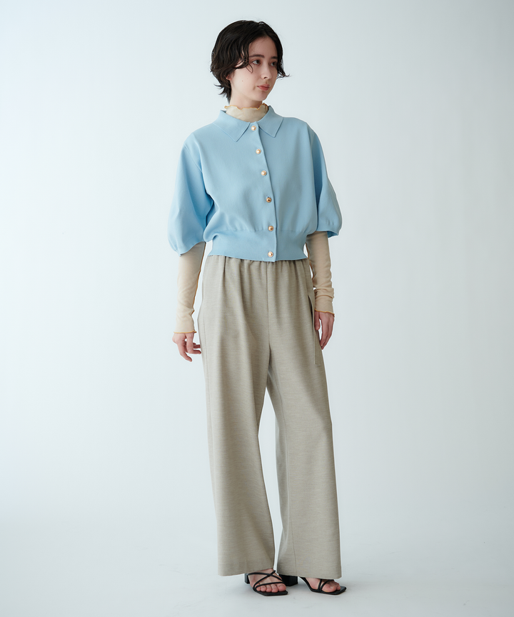 衿付きニットカーディガン