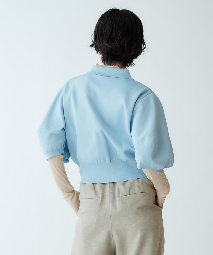 衿付きニットカーディガン